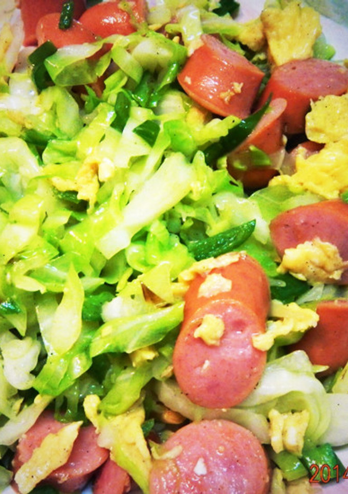 甘み玉子と野菜にソーセージのバター炒め-レシピのメイン写真