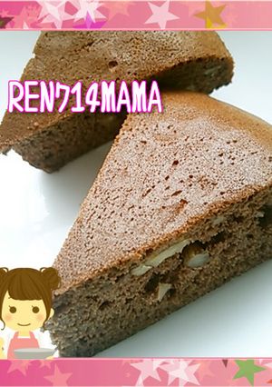 炊飯器で☆ココア＆胡桃のシンプルケーキ♪-レシピのメイン写真
