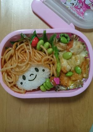 パスタの日のキャラ弁☆-レシピのメイン写真