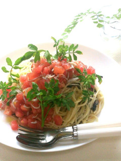 トマトとしらすの冷製パスタ~-レシピのメイン写真