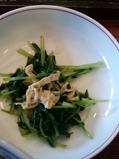 暑い日に簡単水菜とゆばのおひたし-レシピのメイン写真