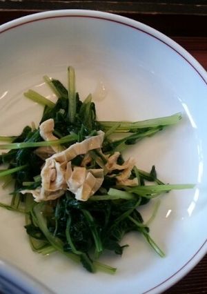 暑い日に簡単水菜とゆばのおひたし-レシピのメイン写真