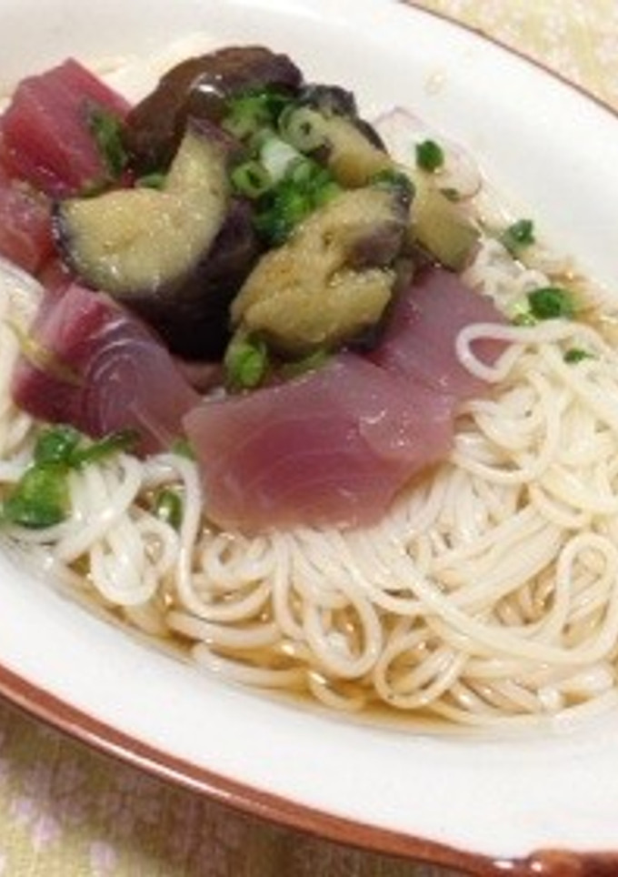 茄子と海鮮のそうめん-レシピのメイン写真