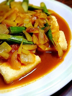 揚げ焼き豆腐の夏野菜カレーあんかけ-レシピのメイン写真