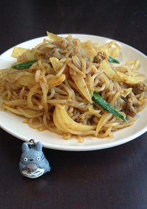 ＊焼きビーフンカレー味風こんにゃく＊-レシピのメイン写真