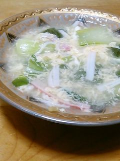 チンゲンサイとかにかまの中華スープ-レシピのメイン写真