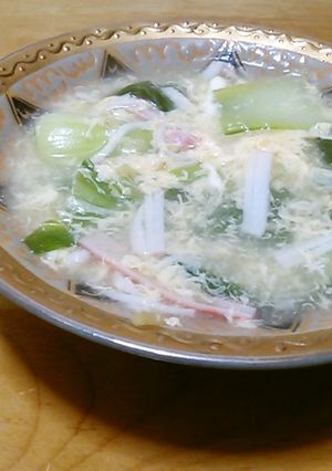 チンゲンサイとかにかまの中華スープ-レシピのメイン写真