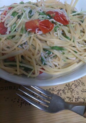 しらすとトマトと水菜のパスタ-レシピのメイン写真