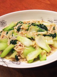 チンゲン菜とエノキの中華風炒め-レシピのメイン写真
