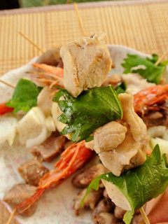 簡単!ヘルシー!蒸し鶏串の大葉巻き-レシピのメイン写真