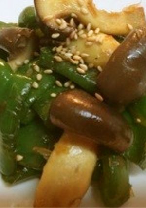 大きいしめじとピーマンのかき醤油炒め-レシピのメイン写真