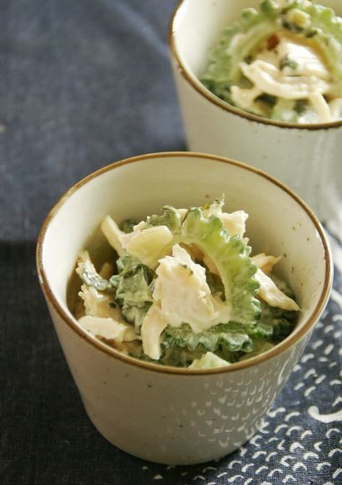 茹で鶏とゴーヤのわさびマヨ和え-レシピのメイン写真