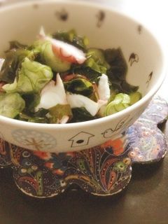 タコときゅうりとわかめの酢の物♡-レシピのメイン写真