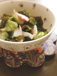 タコときゅうりとわかめの酢の物♡-レシピのメイン写真