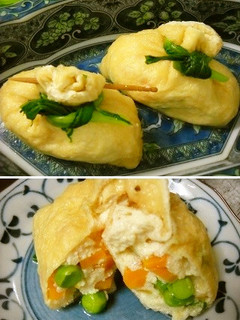 ✿彩り野菜とお豆腐のお揚げ茶巾✿-レシピのメイン写真