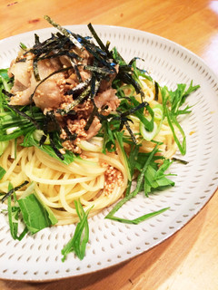 豚しゃぶ胡麻だれパスタ☆冷製パスタにも♡-レシピのメイン写真