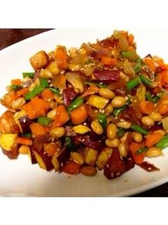 鮪と大豆とさつまいもの揚げ煮-レシピのメイン写真