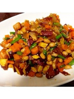 鮪と大豆とさつまいもの揚げ煮-レシピのメイン写真