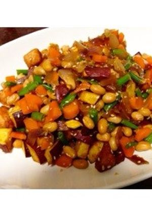 鮪と大豆とさつまいもの揚げ煮-レシピのメイン写真