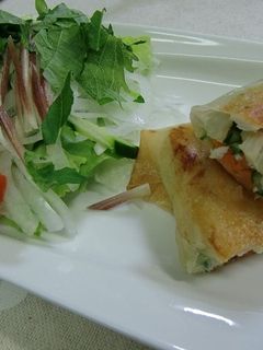 夏の”春巻き”ササミ、ズッキーニ、セロリ-レシピのメイン写真