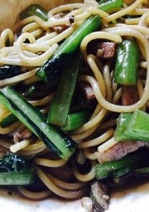 簡単・和風小松菜ベーコンペペロンチーノ-レシピのメイン写真