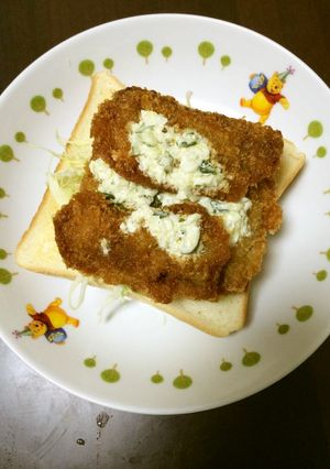 お一人料理　あじフライ　タルタルトースト-レシピのメイン写真