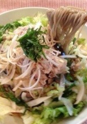 暑い日に❗️豚冷しゃぶサラダそば-レシピのメイン写真