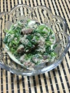 つまみ菜と鯖缶のマヨ和え-レシピのメイン写真