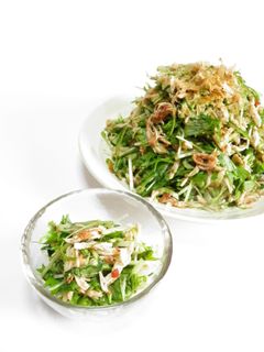 ササミと水菜の梅ゴマ和えサラダ♪-レシピのメイン写真