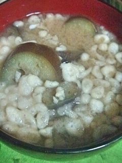 ナスと天かすの味噌汁-レシピのメイン写真