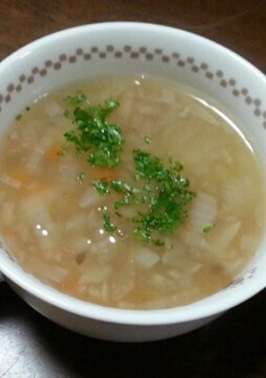 茅の舎の野菜だしで作る押し麦のスープ-レシピのメイン写真