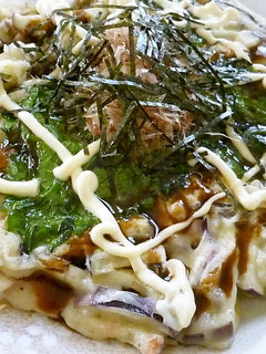 夏のさっぱりお好み焼き(茄子・大葉・梅)-レシピのメイン写真