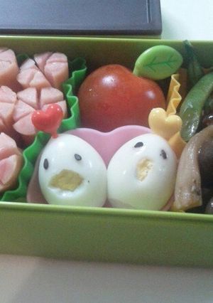 ☆ウズラ玉子でひよこのキャラ弁☆-レシピのメイン写真
