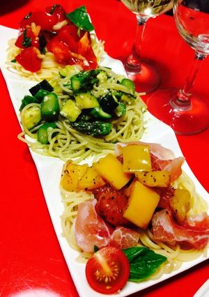 ♡カラフル♡三色冷製パスタ♪-レシピのメイン写真