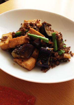 作り置きの挽肉炒めでナスと厚揚げの炒め物-レシピのメイン写真