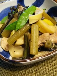 はちく筍*わらび*ふきの煮物♪-レシピのメイン写真