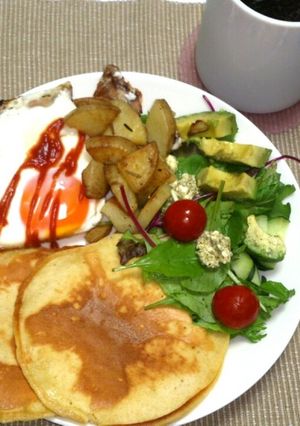 簡単オシャレ!パンケーキ朝ごはん-レシピのメイン写真