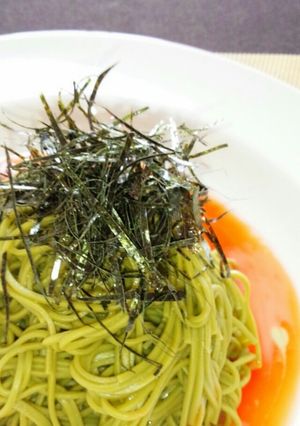 冷たいトマトだしで茶そば-レシピのメイン写真