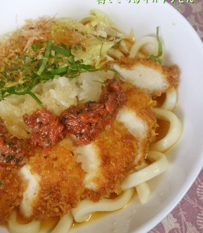 梅でさっぱりカツうどん-レシピのメイン写真