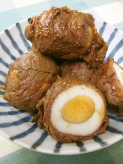うちでは味噌味♪卵の肉巻き♪-レシピのメイン写真