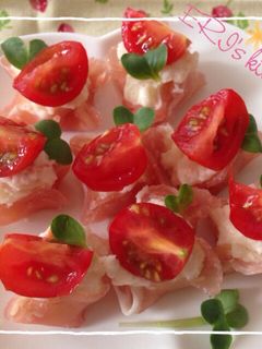簡単おしゃれ前菜♡生ハムポテサラカップ-レシピのメイン写真