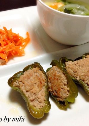 捏ねない!簡単ピーマンのひき肉詰め-レシピのメイン写真