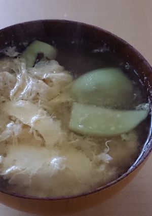 祖母直伝☆茄子と卵の味噌汁-レシピのメイン写真