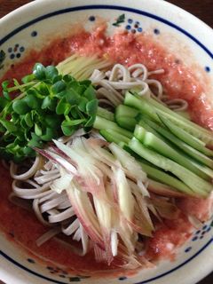 トマト×麺つゆ×ポン酢で絶品冷やし蕎麦①-レシピのメイン写真