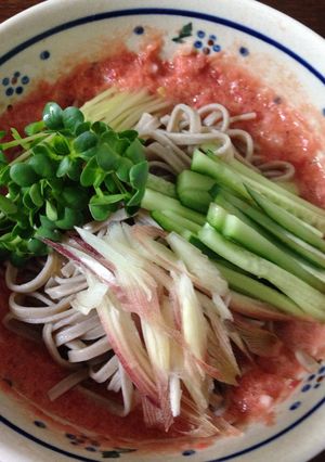 トマト×麺つゆ×ポン酢で絶品冷やし蕎麦①-レシピのメイン写真