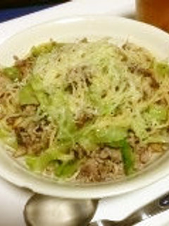 スタミナ豚ひき肉とキャベツのスパゲッティ-レシピのメイン写真