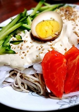 豆腐ディップで食べる日本そばサラダ仕立て-レシピのメイン写真