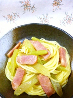 フキとベーコンのスパイシーパスタ♪-レシピのメイン写真