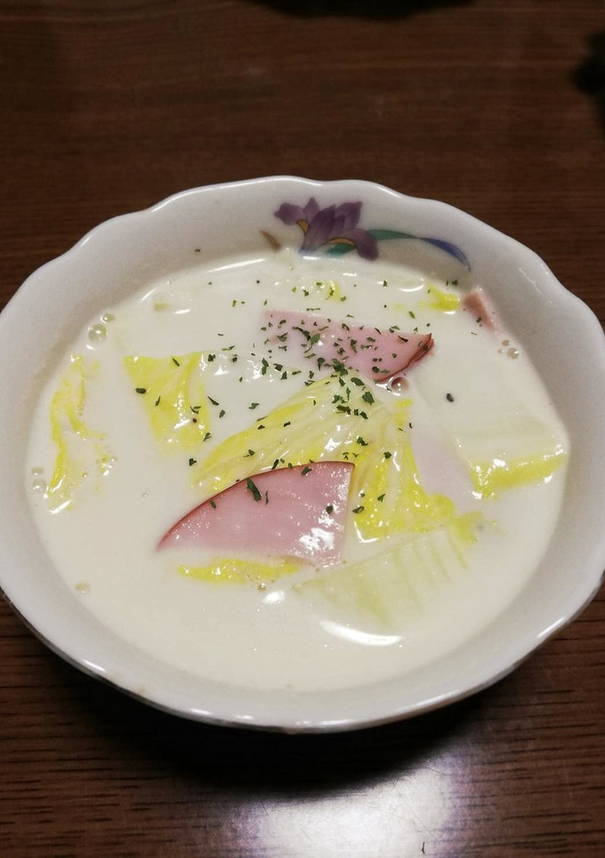 簡単　白菜とハムのクリームスープ-レシピのメイン写真
