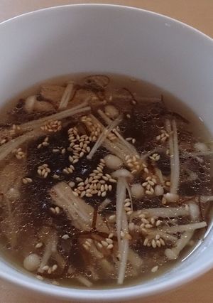 食物繊維たっぷり☆もずくとえのきのスープ-レシピのメイン写真